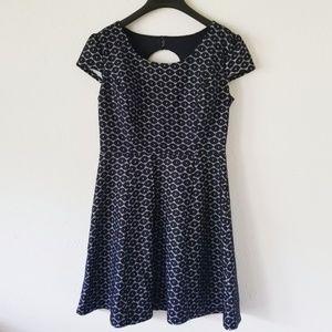 enFocus Navy Eyelet Fit and Flare Dress 8